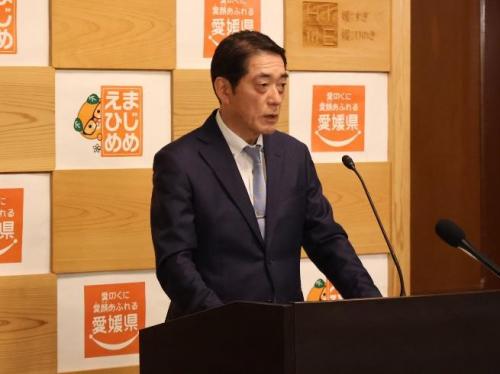 4月22日（火曜日）松山－上海線の運航再開に関する記者発表（県庁）