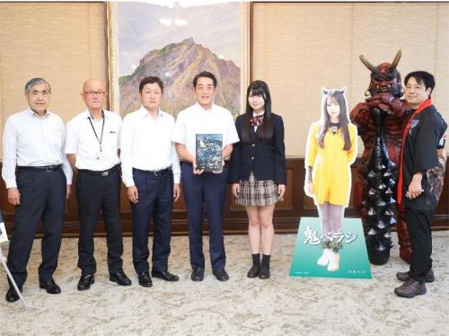 6月19日（木曜日）映画監督 大森研一氏、鬼北ふるさと映画実行委員会関係者らの訪問（県庁）