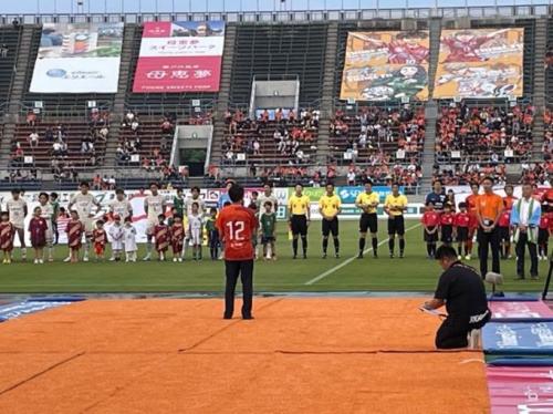 6月21日（土曜日）愛媛FC監督・選手ら激励（ニンジニアスタジアム）
