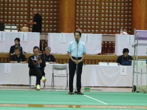 6月25日（水曜日）全日本実業団バドミントン選手権大会開会式（県武道館）