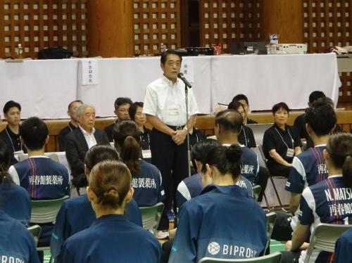 6月29日（日曜日）全日本実業団バドミントン選手権大会閉会式（県武道館）