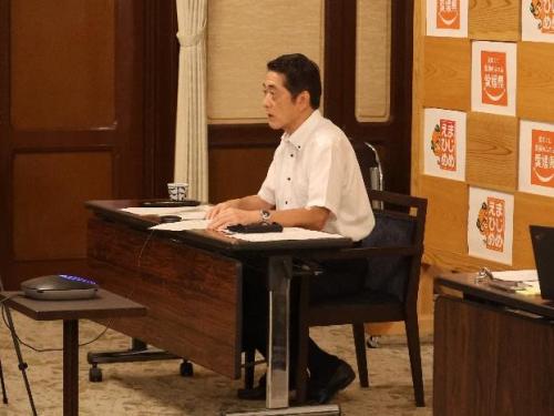 6月30日（月曜日）全国知事会「地方創生・日本創造本部」ウェブ会議（県庁）