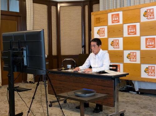 10月10日(金曜日)全国知事会「地方創生・日本創造本部」ウェブ会議(県庁)