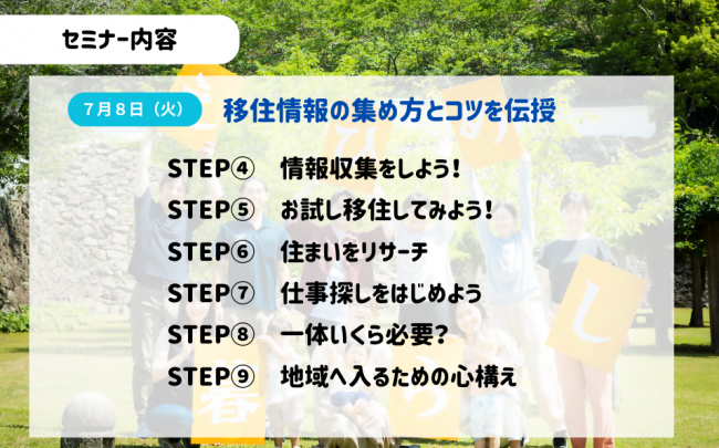 移住のためのファーストステップセミナー(第2回目)内容